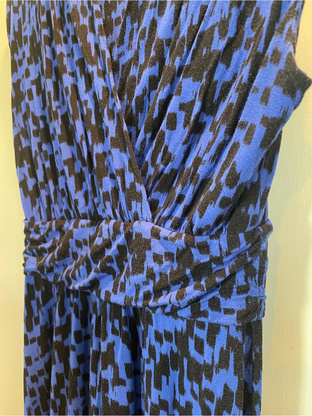 APT. 9 Blue Patterned Maxi Dress asymmetrical bottom  size M - Picture 4 of 7